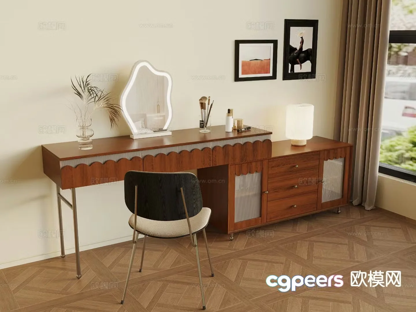 Medieval style dressing table 3d model