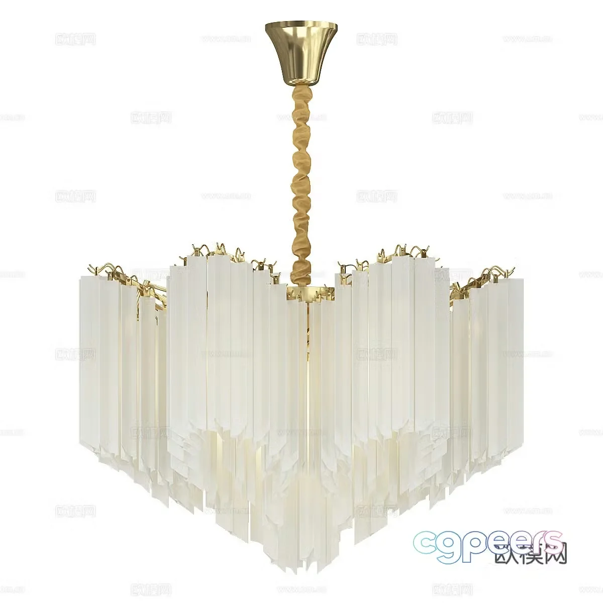 New Chinese style light luxury Rockfeller chandelier 3D model