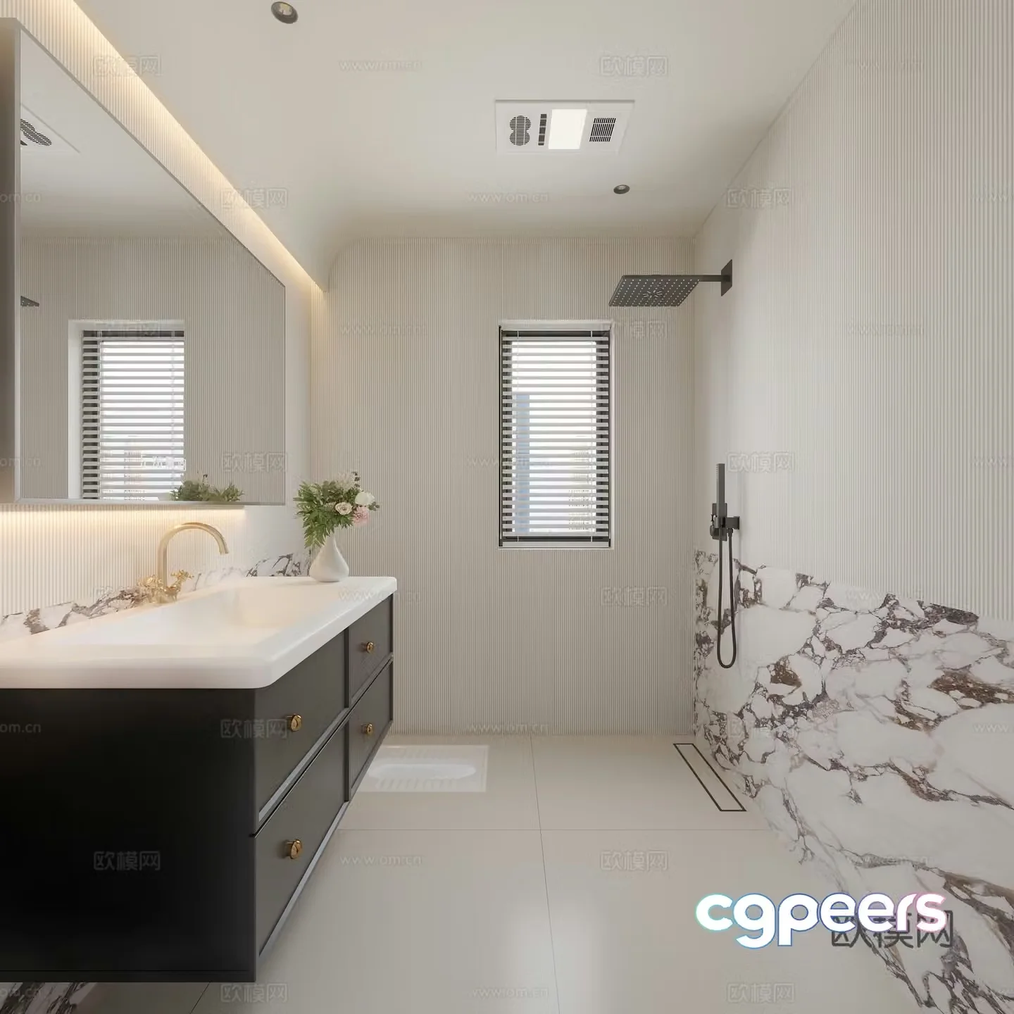 Modern French bathroom 3d model