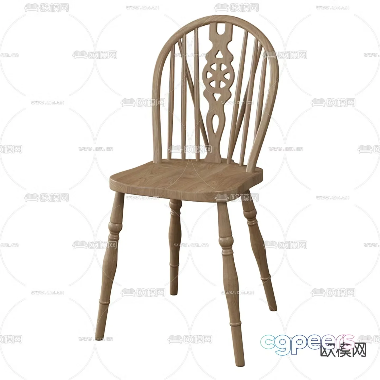 American chair dining chair 3d model