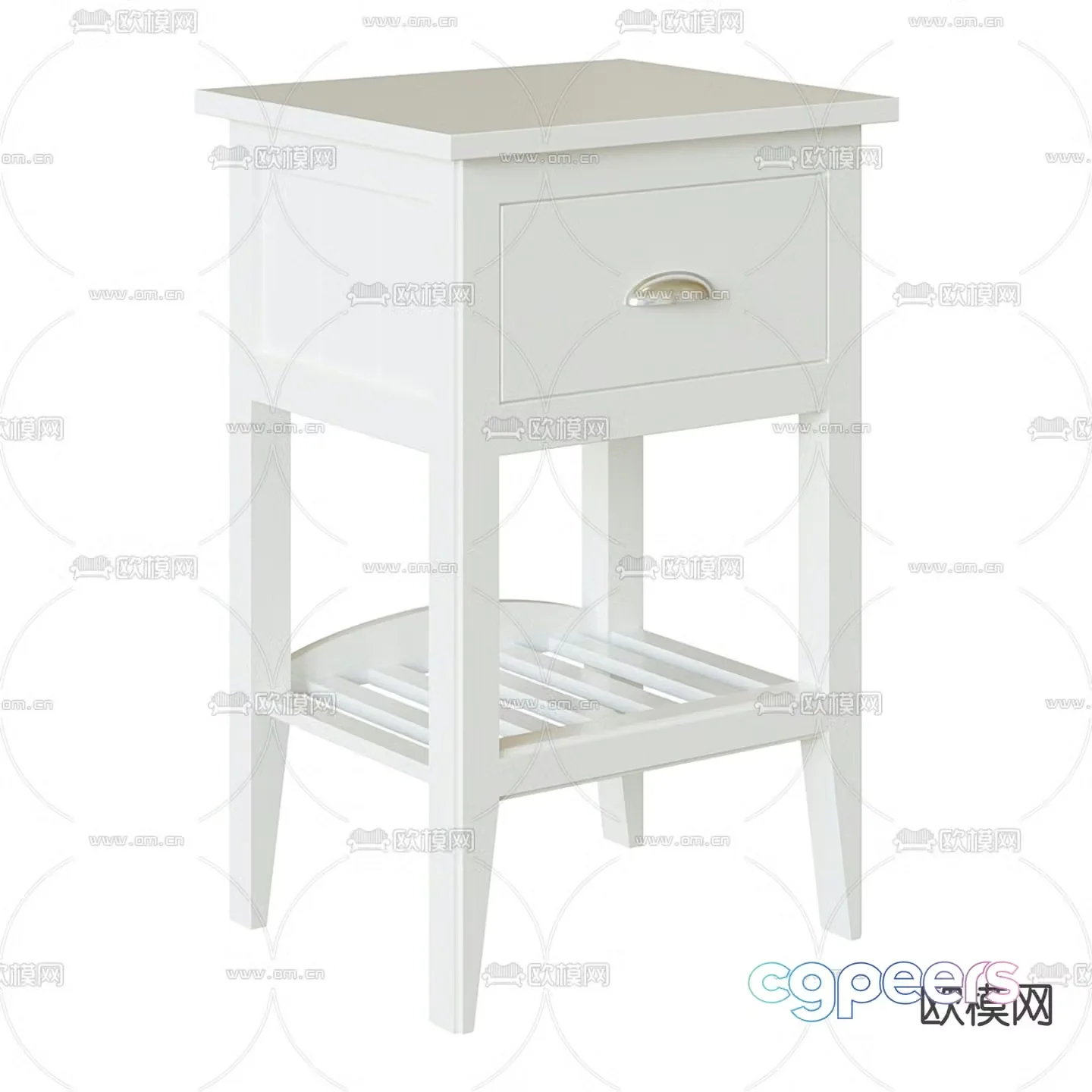 Nantes cream style bedside table 3d model