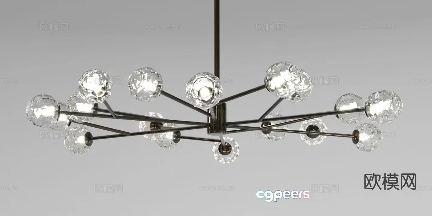 Modern glass chandelier 3d model