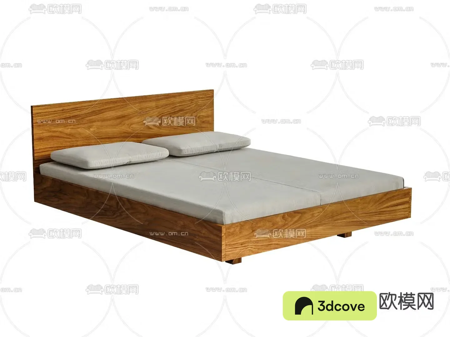 Double bed solid wood bed