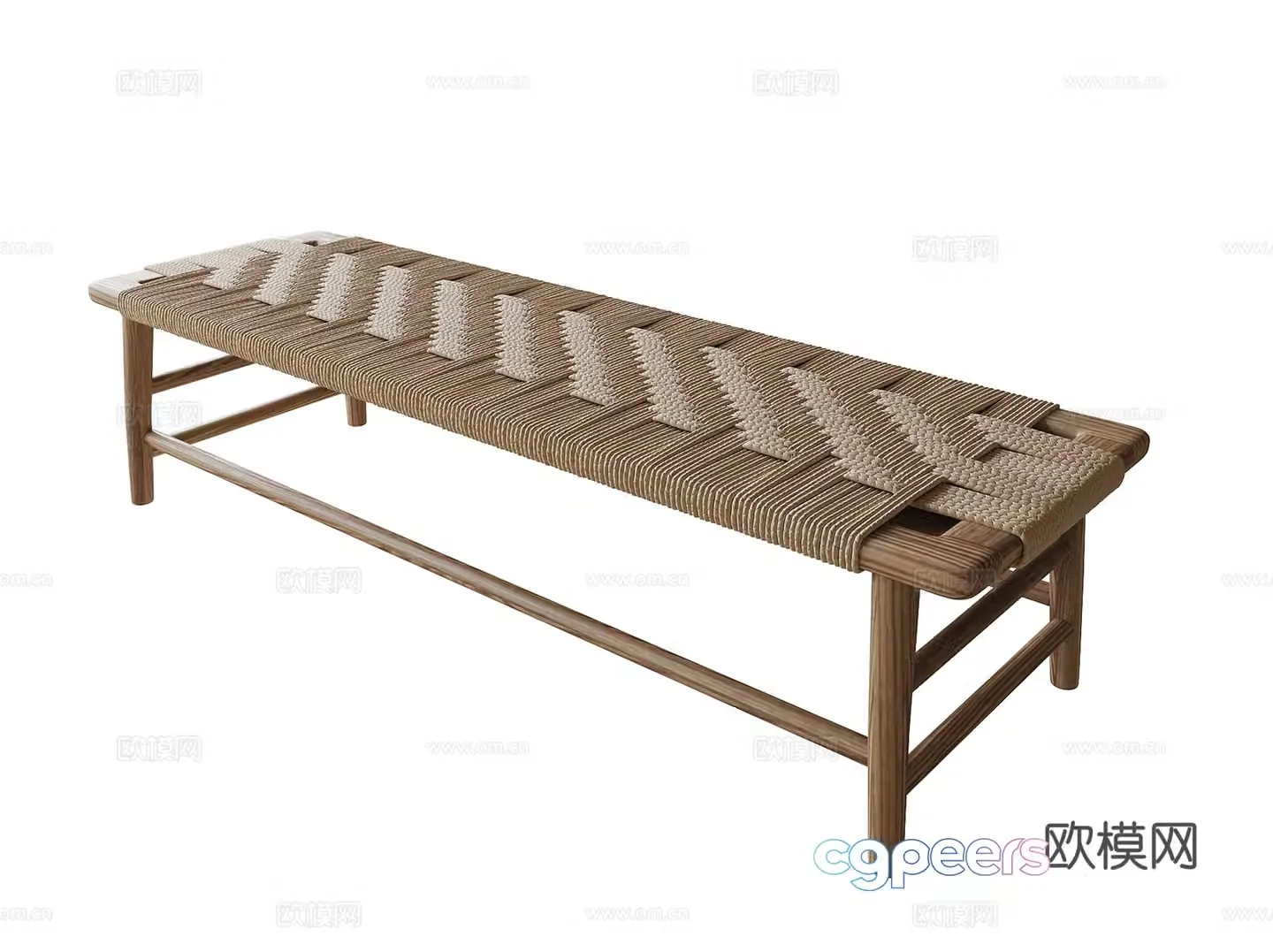 Modern bench stool 3d model