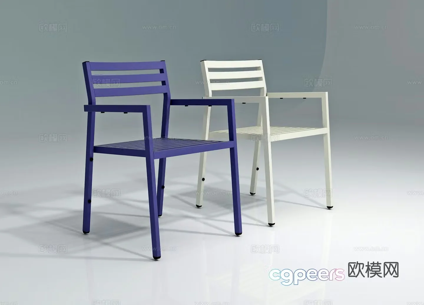 Modern painted lounge chair 3d model