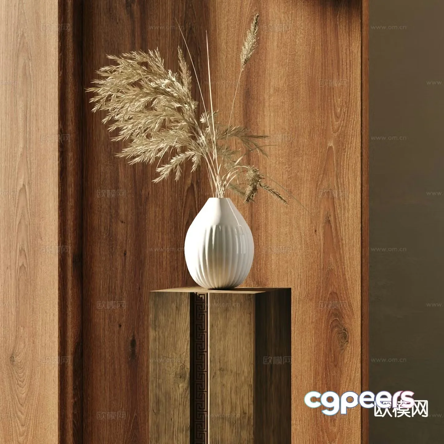 wabi-sabi vase floral arrangement flower arrangement dried flower 3d model