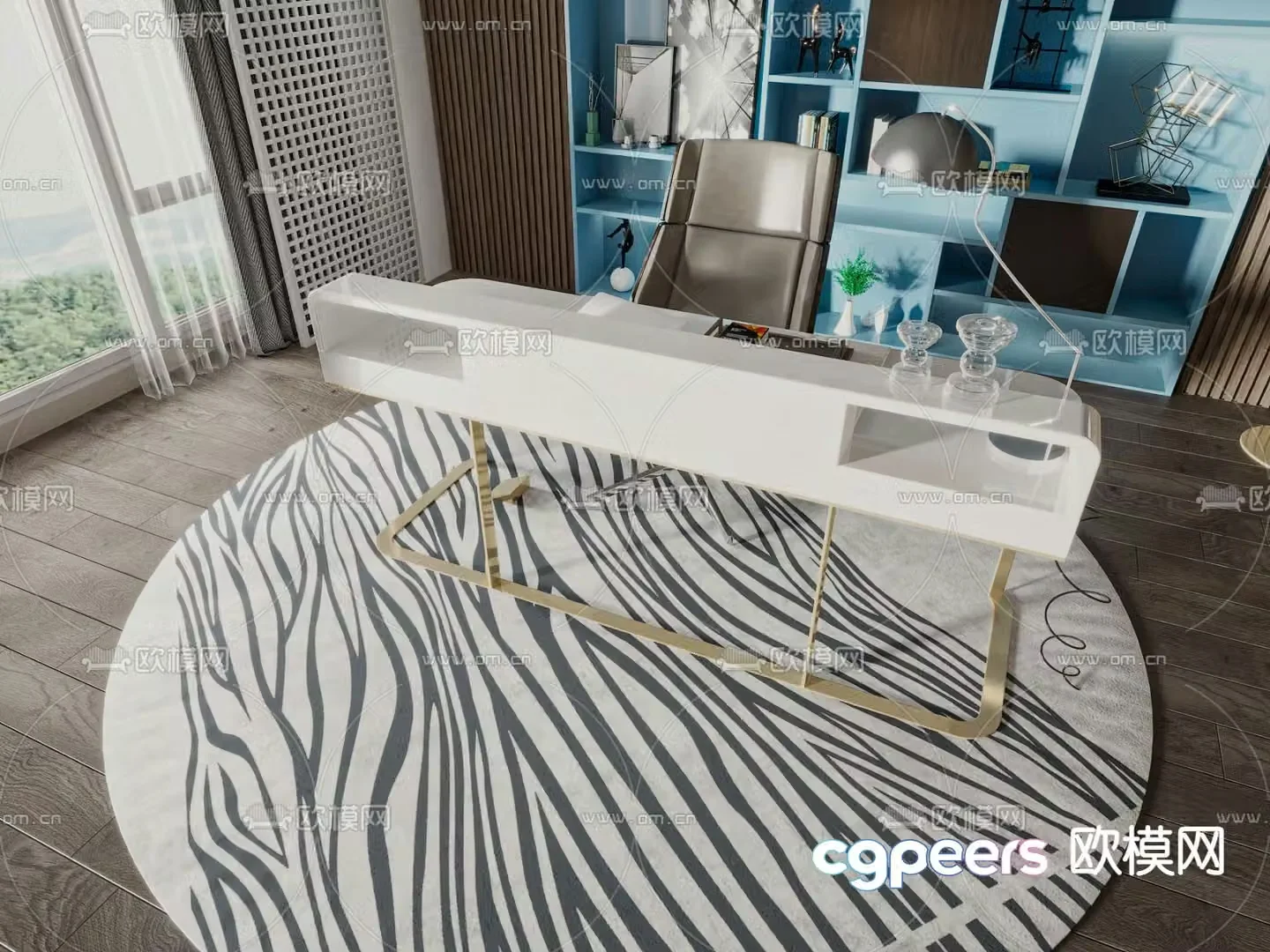 Office desk and chair 3d model