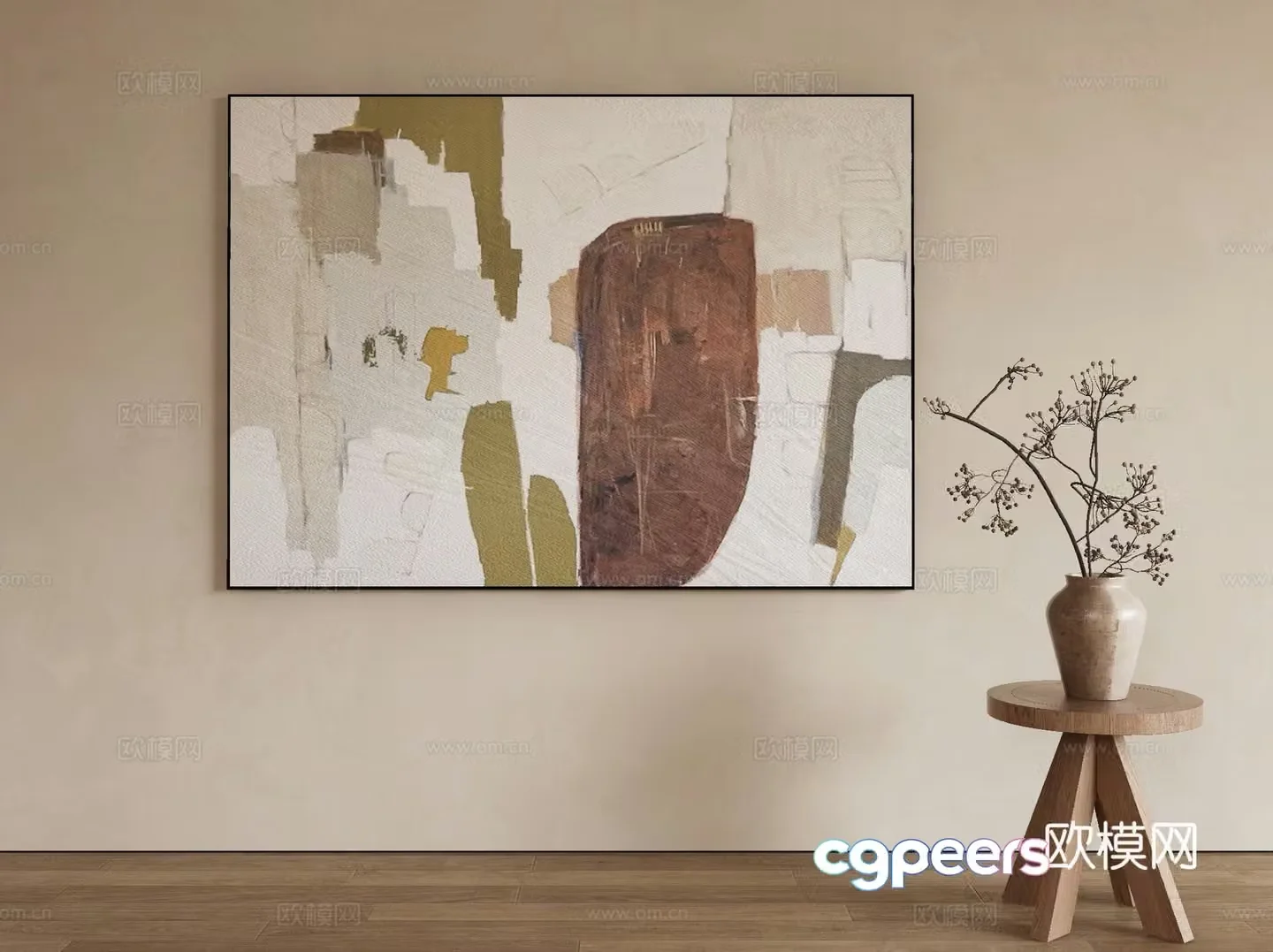 Modern decorative painting abstract hanging painting 3d model