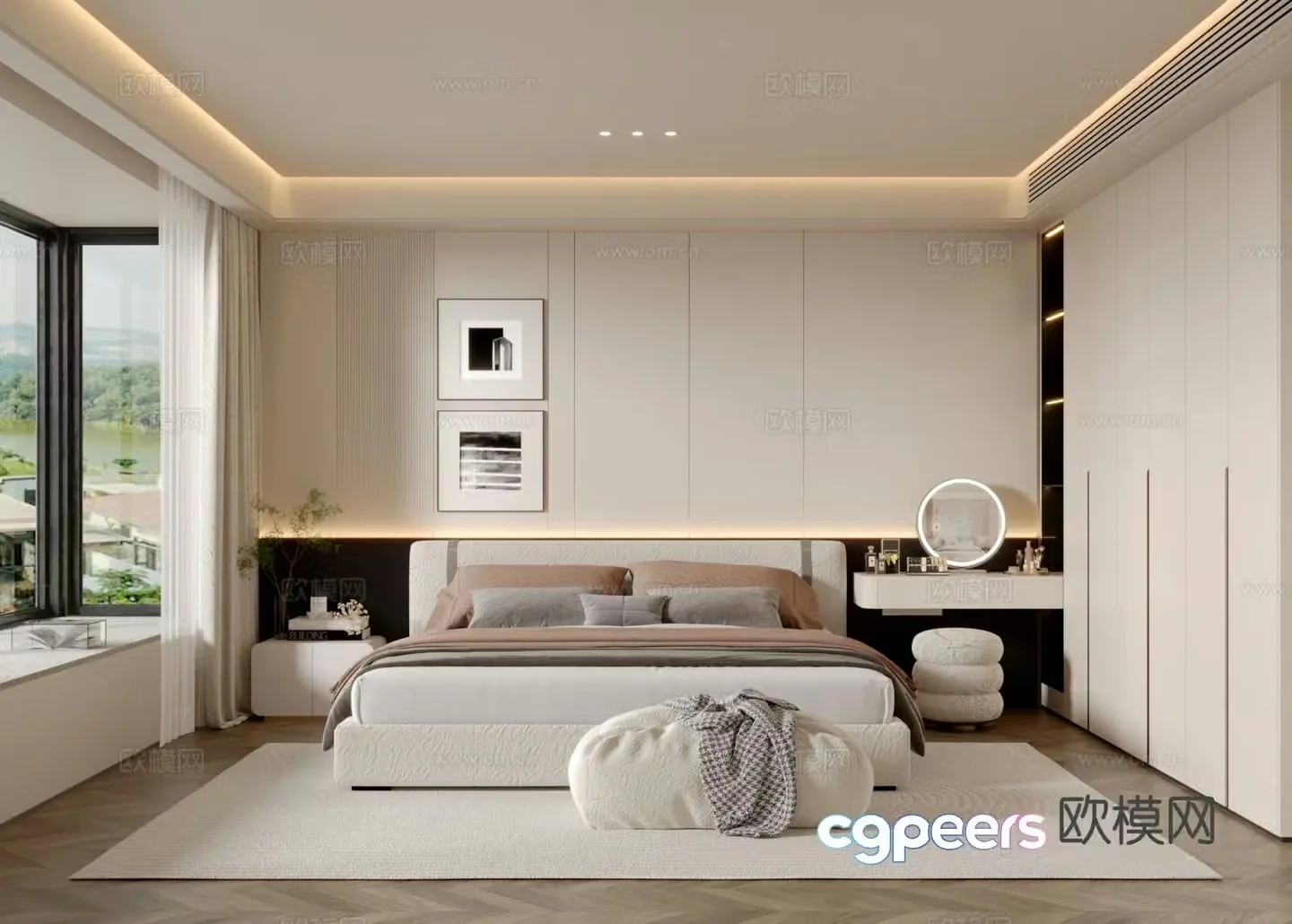 Modern bedroom master bedroom 3d model