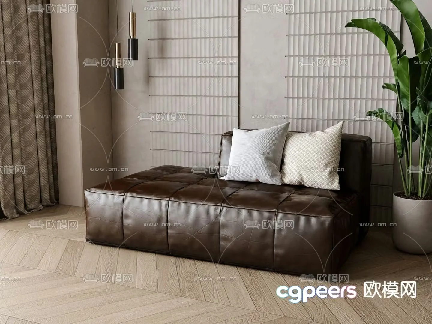American leather sofa 3d model