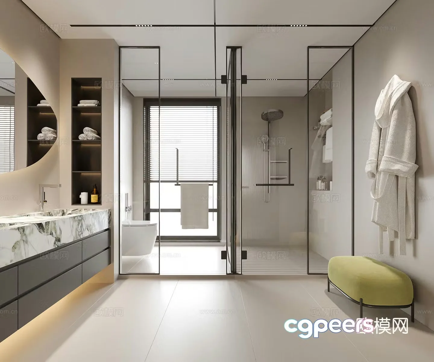 Modern bathroom sink hotel bathroom 3d model