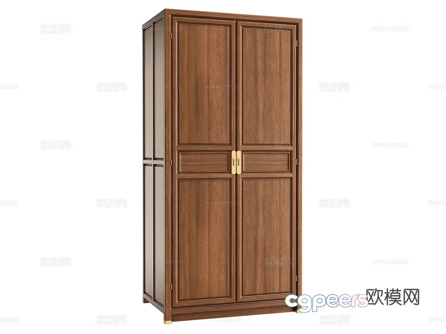 New Chinese style double door wardrobe 3D model