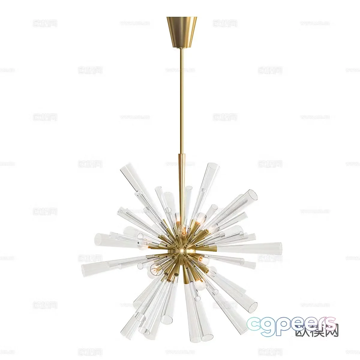 Modern fireworks chandelier 3d model