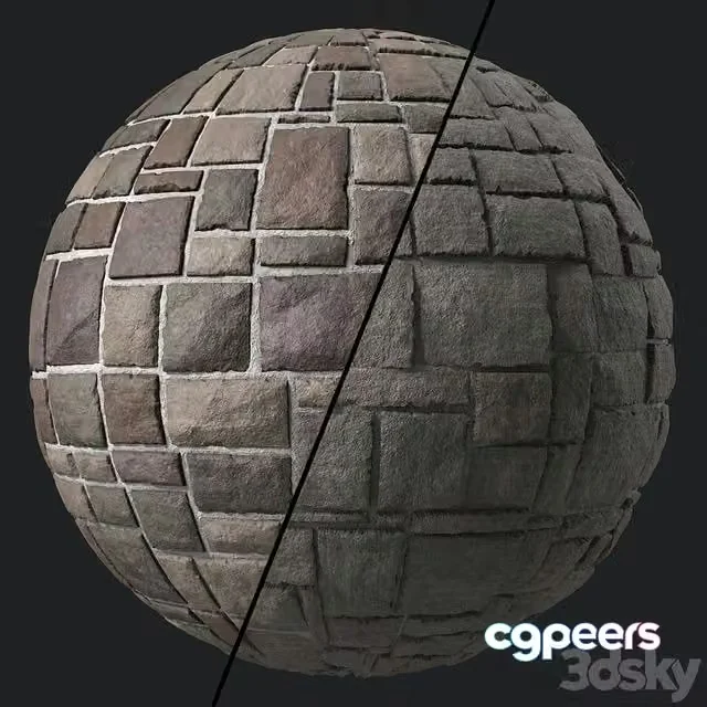 3ds Max Free – Stone Wall Materials 104 Decorative Random Pattern