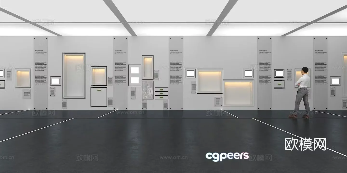 Cultural wall Corporate culture wall Display wall Classroom Exhibition hall Campus culture Corridor 3D model