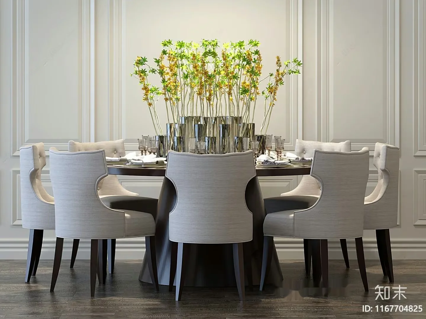 Modern Dining Room 3D Model – 7652 – CORONA Render