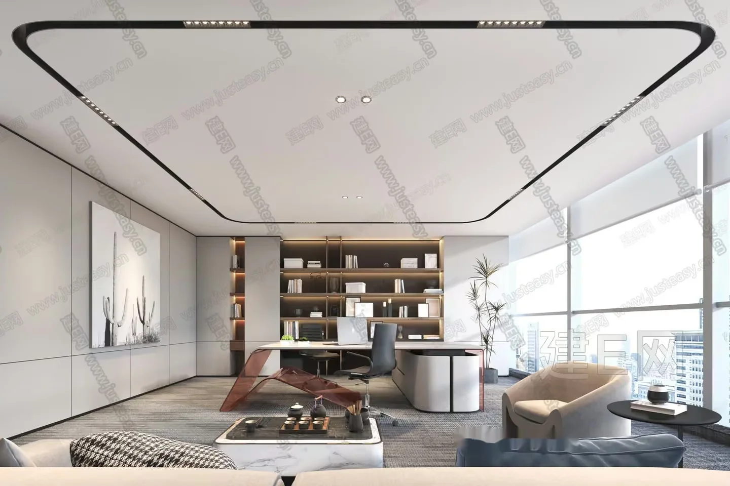 Modern Office Space 3D Model – 6067 – VRAY Render