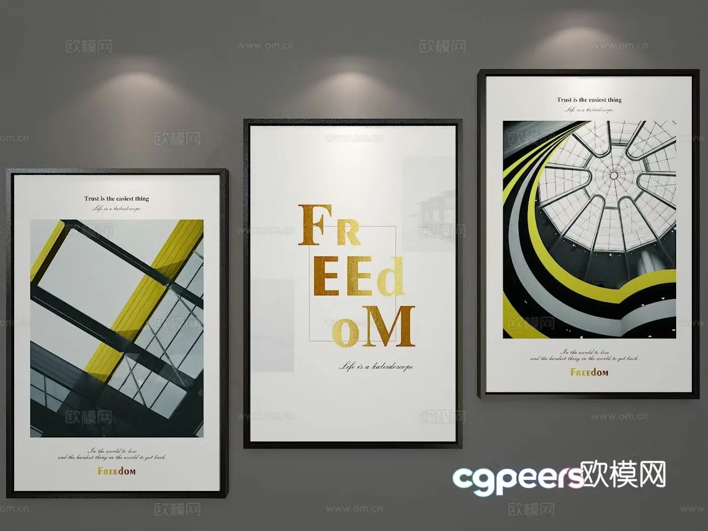 Modern art painting decorative painting 3d model