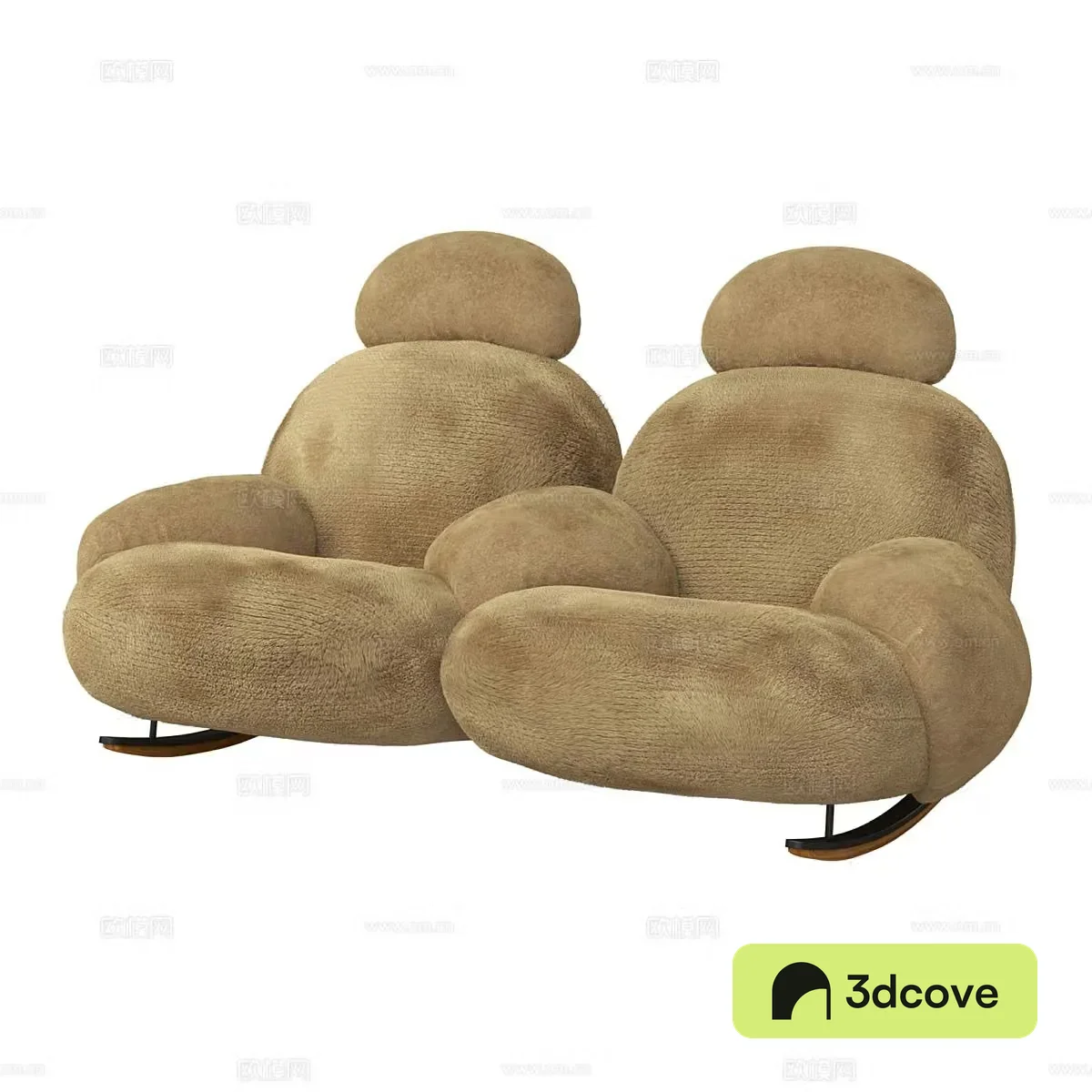 Double sofa plush sofa
