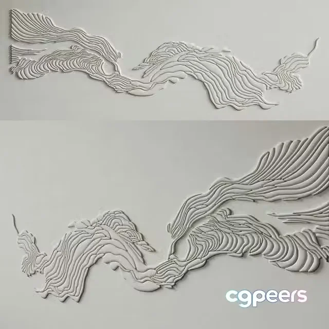 3ds Max Free – Abstract composition Plaster panel