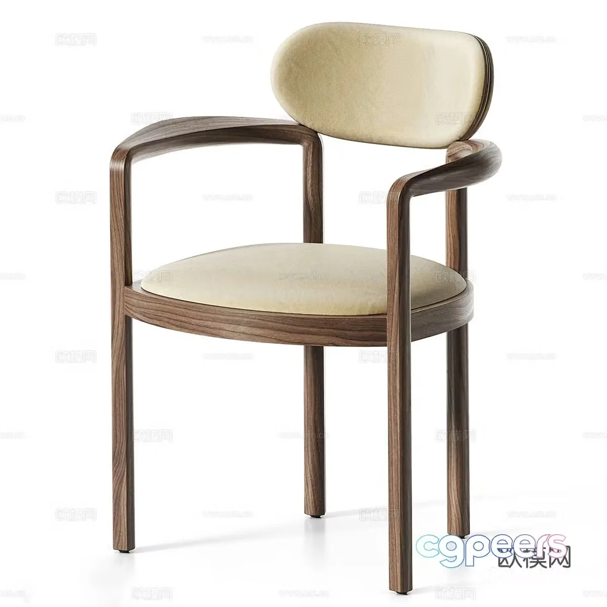Medium-old single chair Simple single chair Medium-old dining chair Solid wood single chair Book chair Leisure chair Armchair 3d model