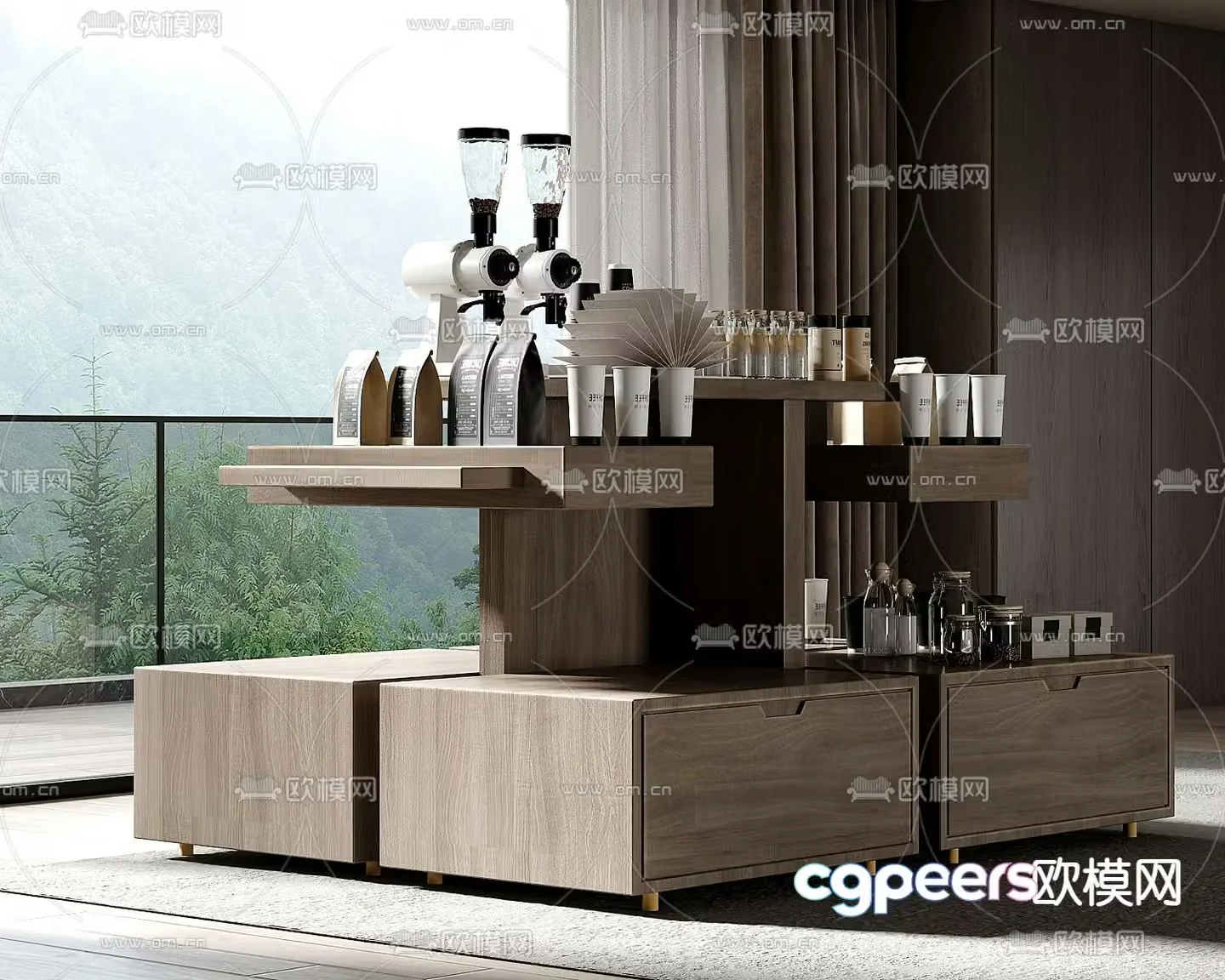 Self-service coffee bar coffee machine 3d model