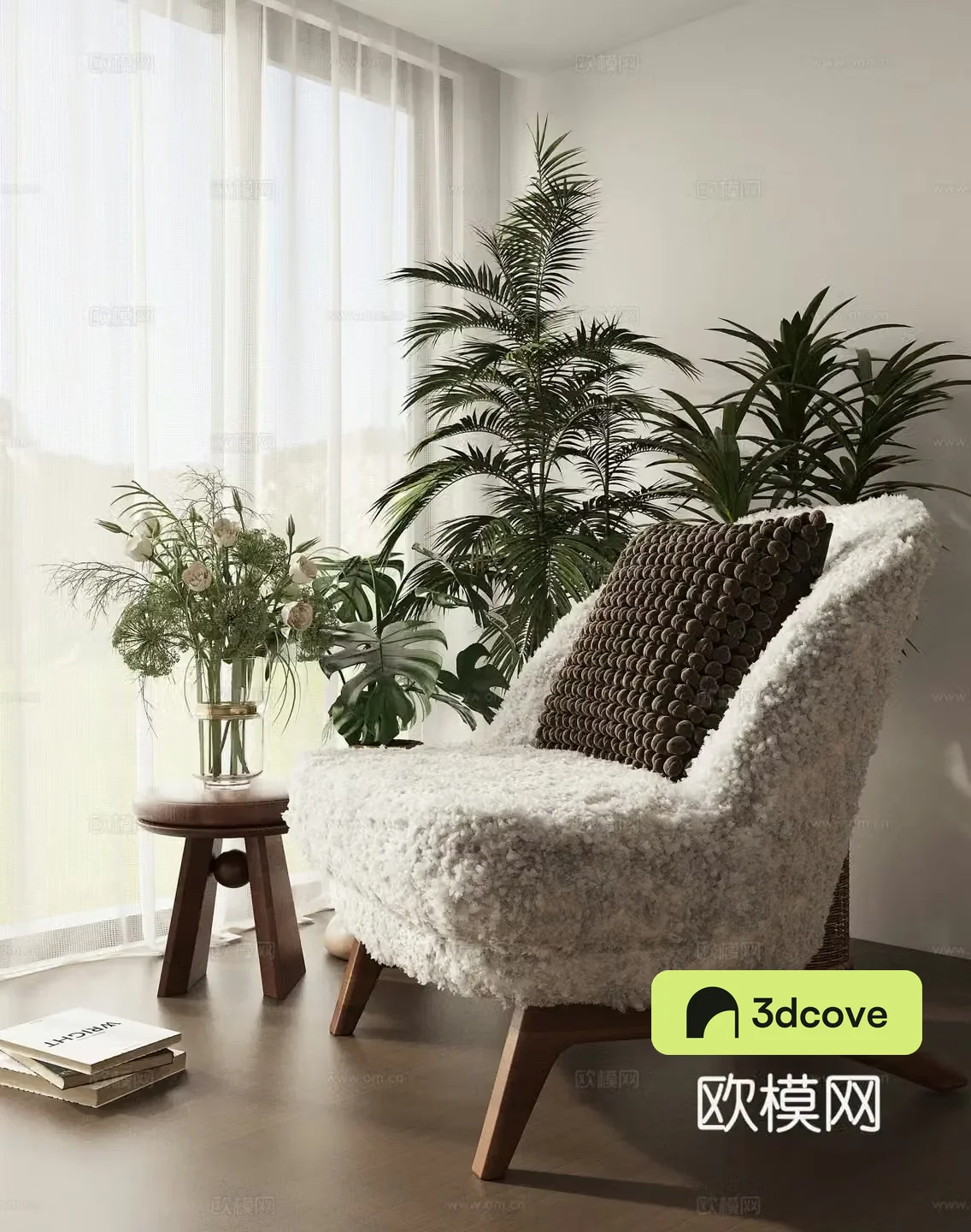 Silent plush chair casual chair