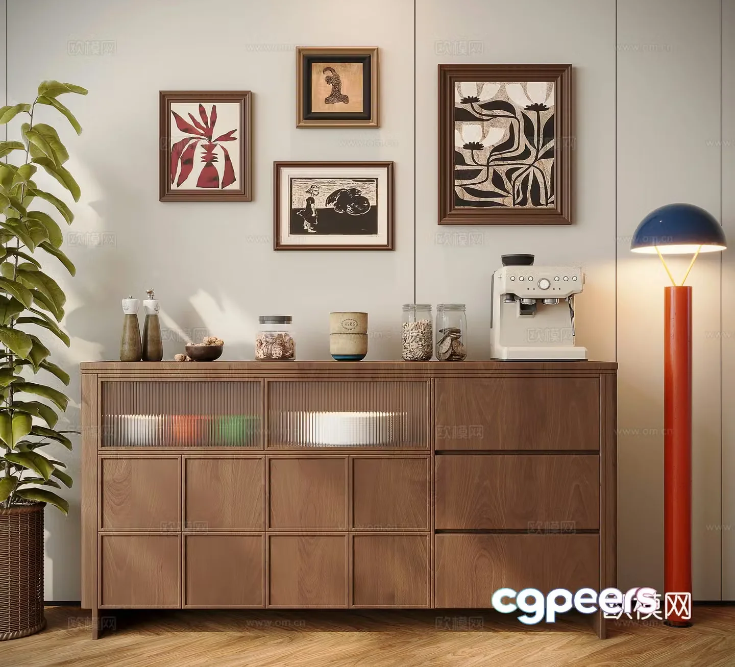 Medieval style sideboard 3d model