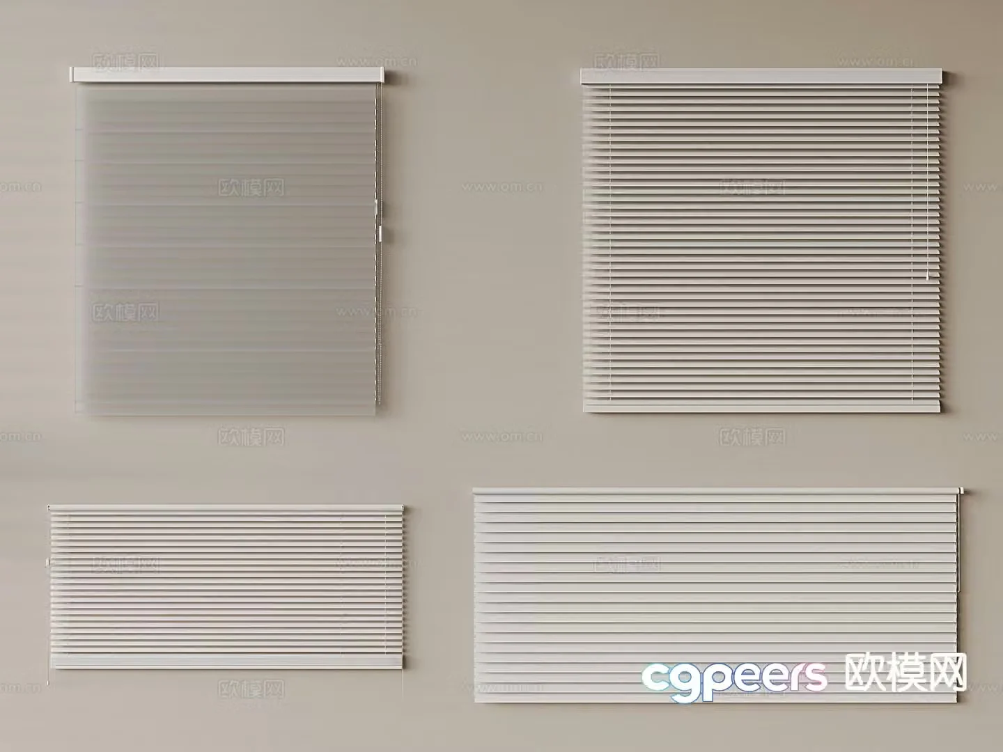 Modern Curtains Venetian Blinds Fantasy Curtain 3d model