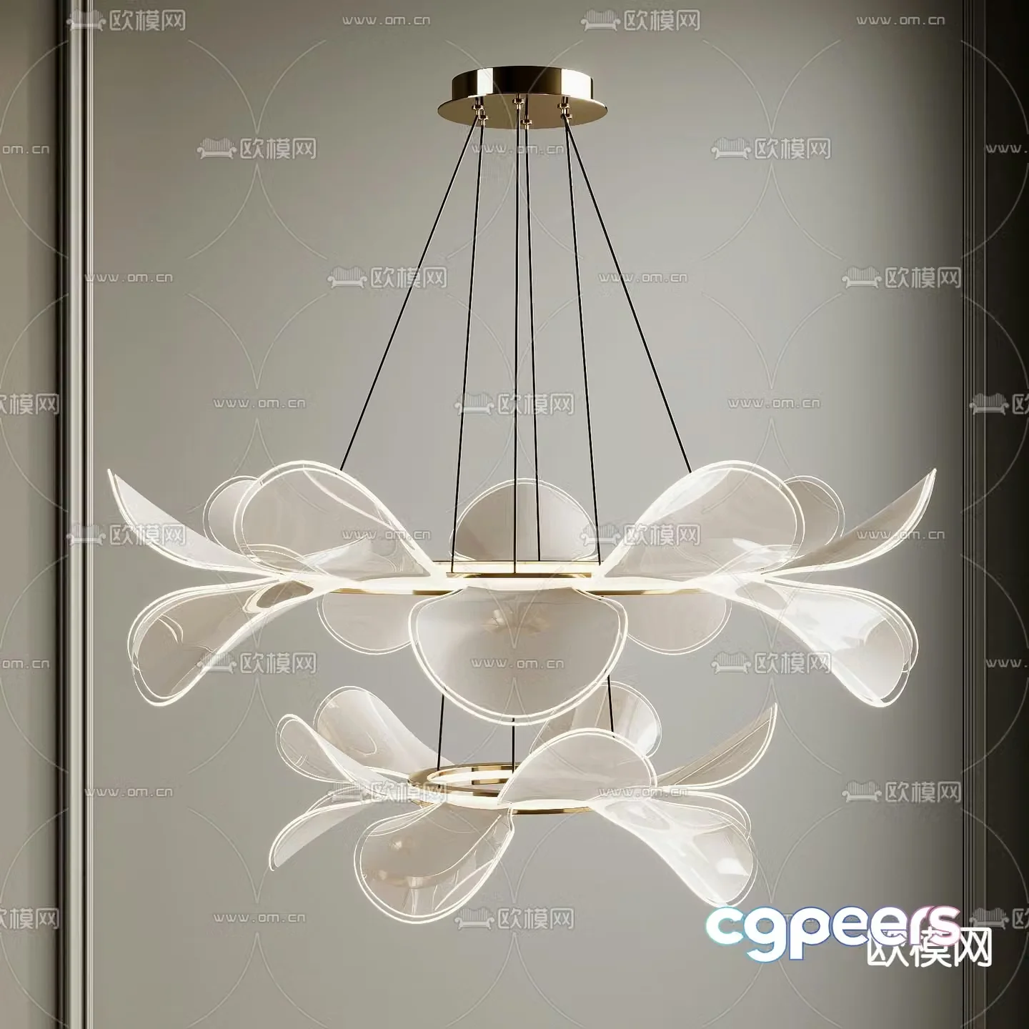 Modern chandelier multi-layer chandelier artistic chandelier 3d model