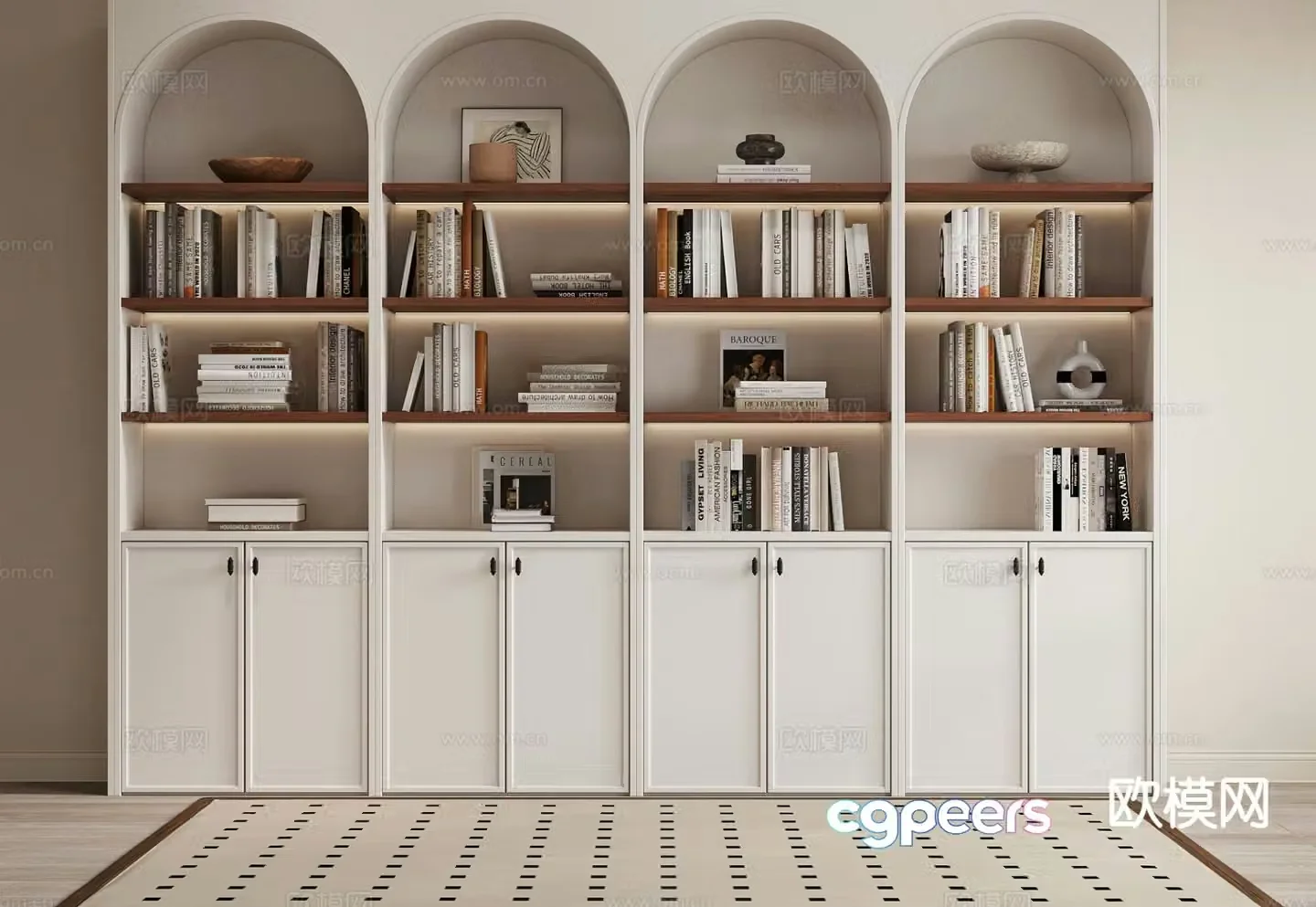 Modern bookcase bookshelf 3d model