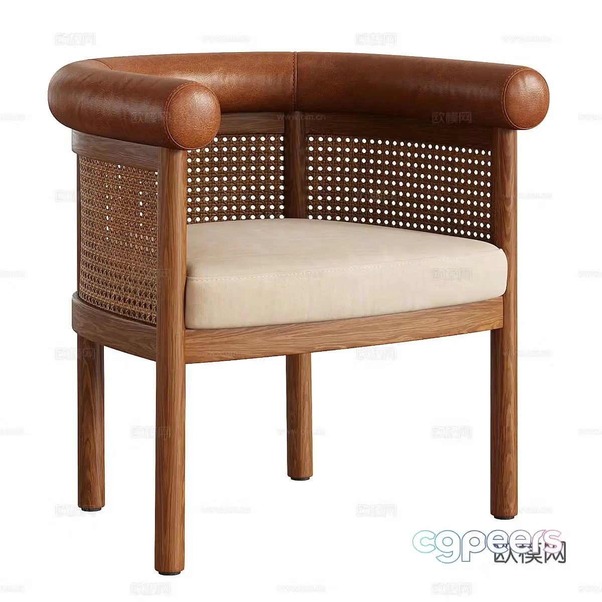 Middle style Jensen dining chair 3d model