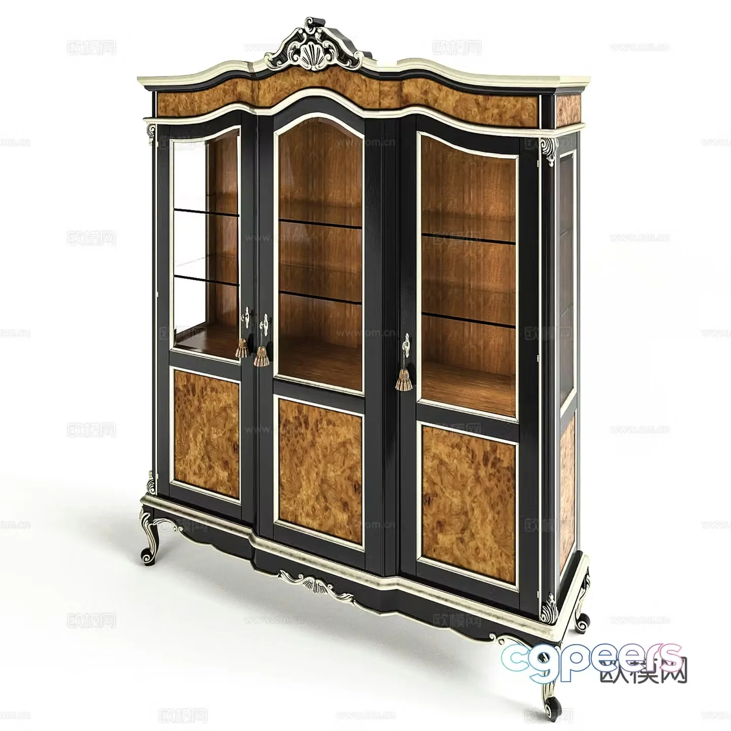 European style storage cabinet decorative cabinet side cabinet entrance cabinet 3D model