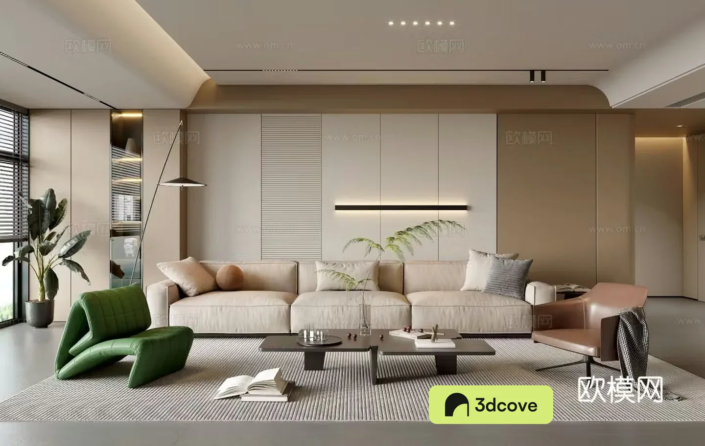 Modern simple living room balcony cabinet sofa combination coffee table sofa background wall