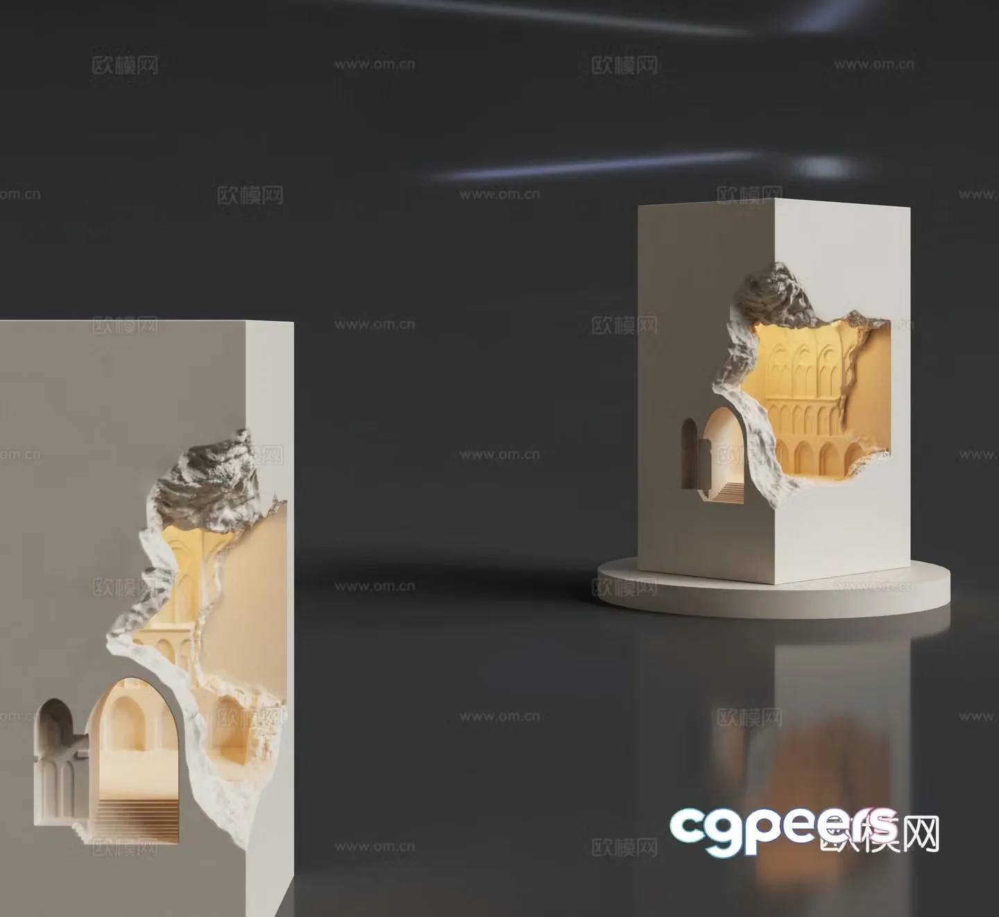 Modern gypsum wall lamp 3d model