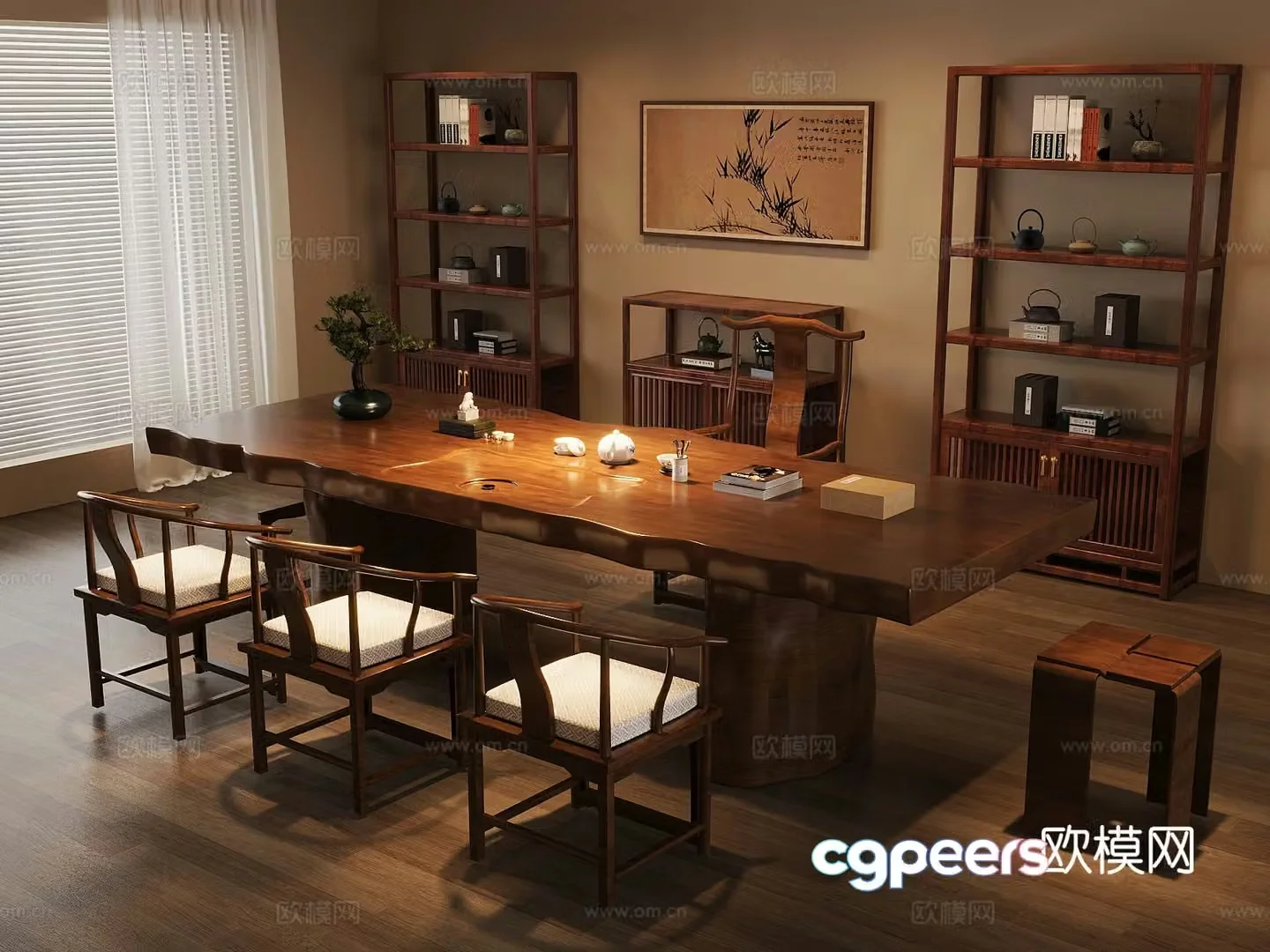 Chinese tea room 3d model