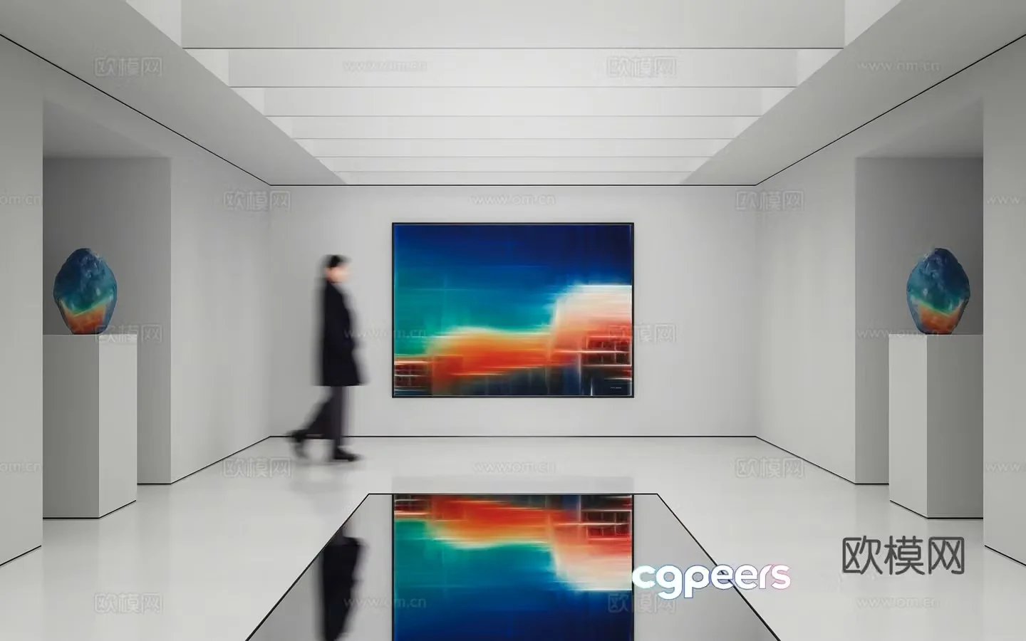 Modern abstract painting Decorative painting Art hanging painting 3d model