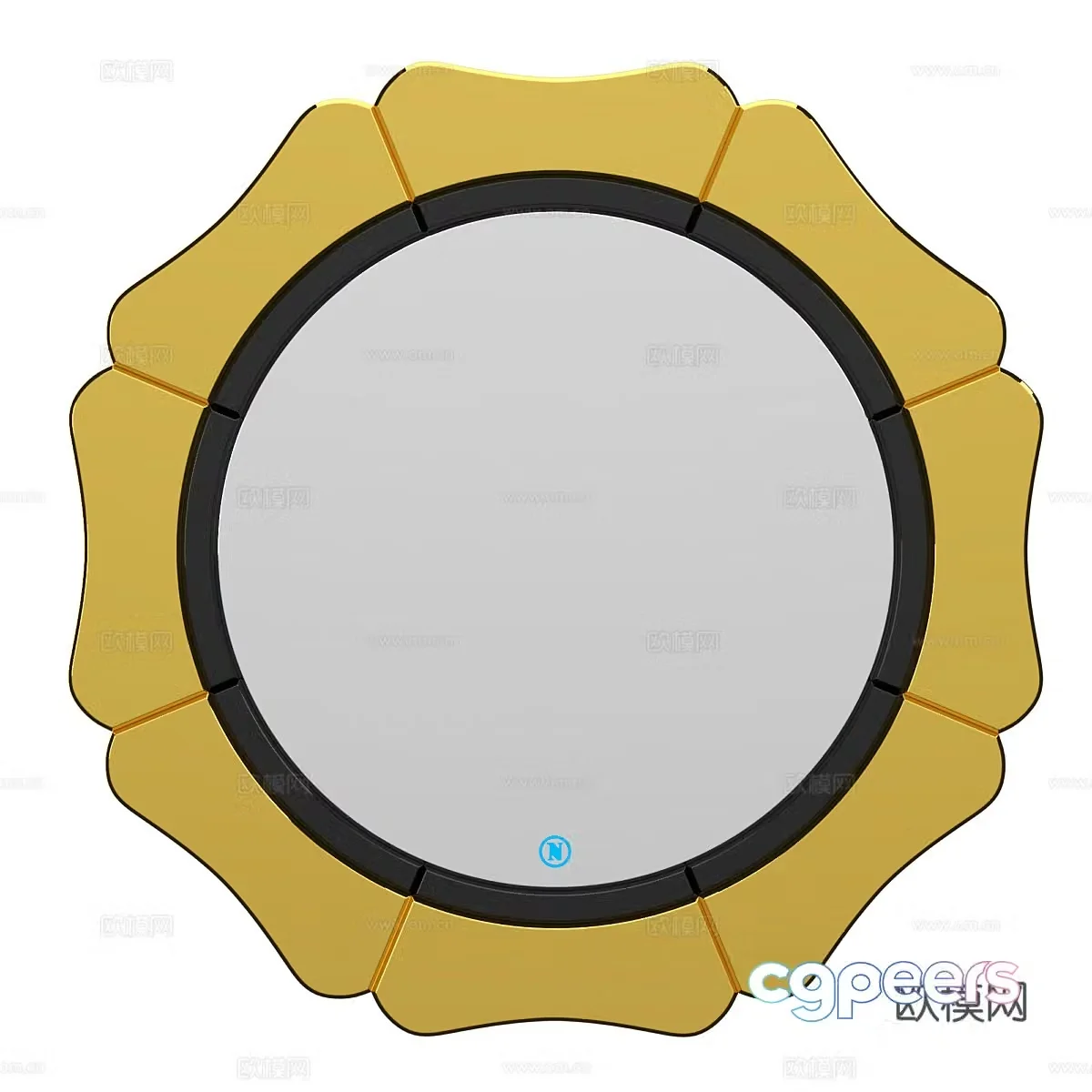 Modern sunflower mirror Decorative mirror Round mirror 3d model
