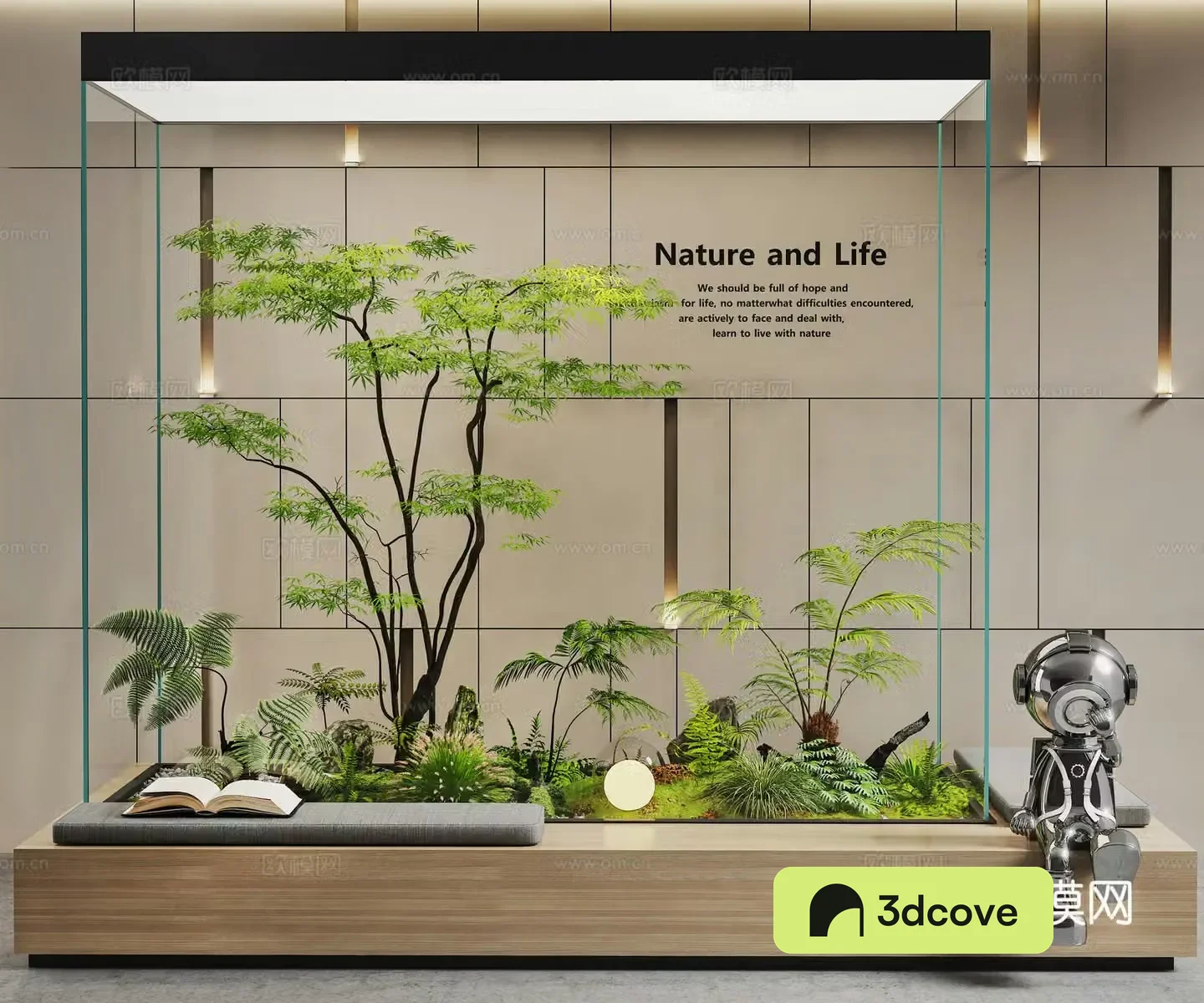 Modern interior landscape Plant booth rest area Plant landscaping Garden landscape
