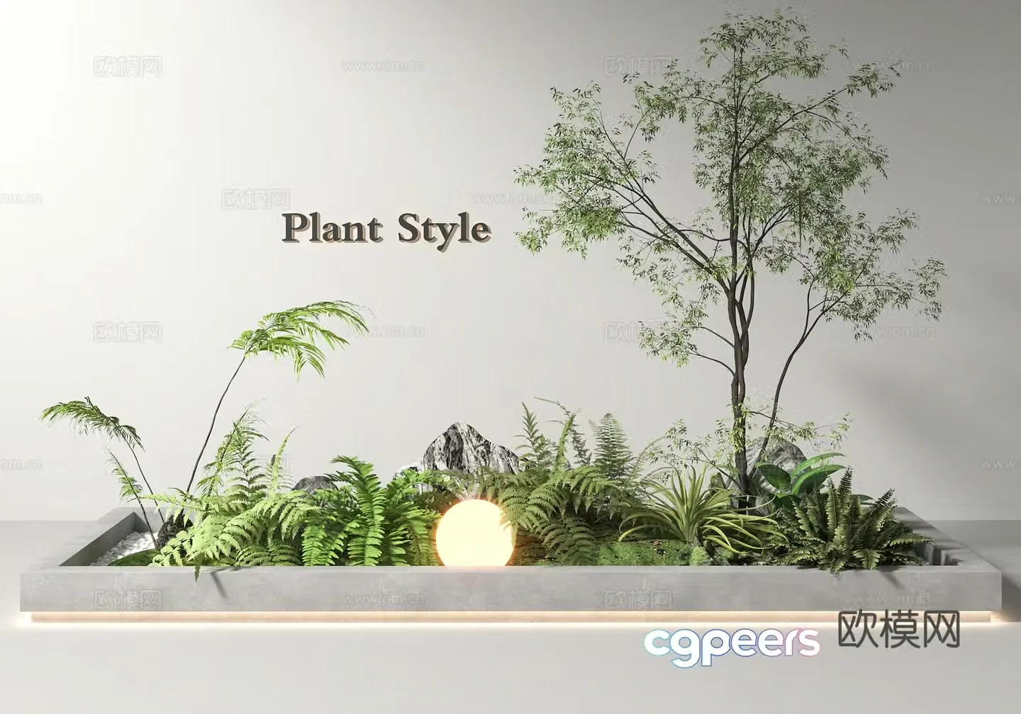 Plant combination Ferns Landscape Plant Landscape Flower Pond Micro Landscape Landscape Sketch 3D Model