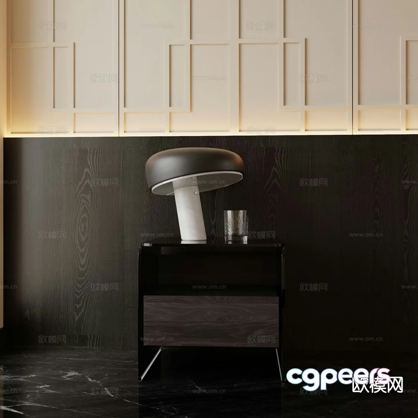 Modern bedside table 3d model