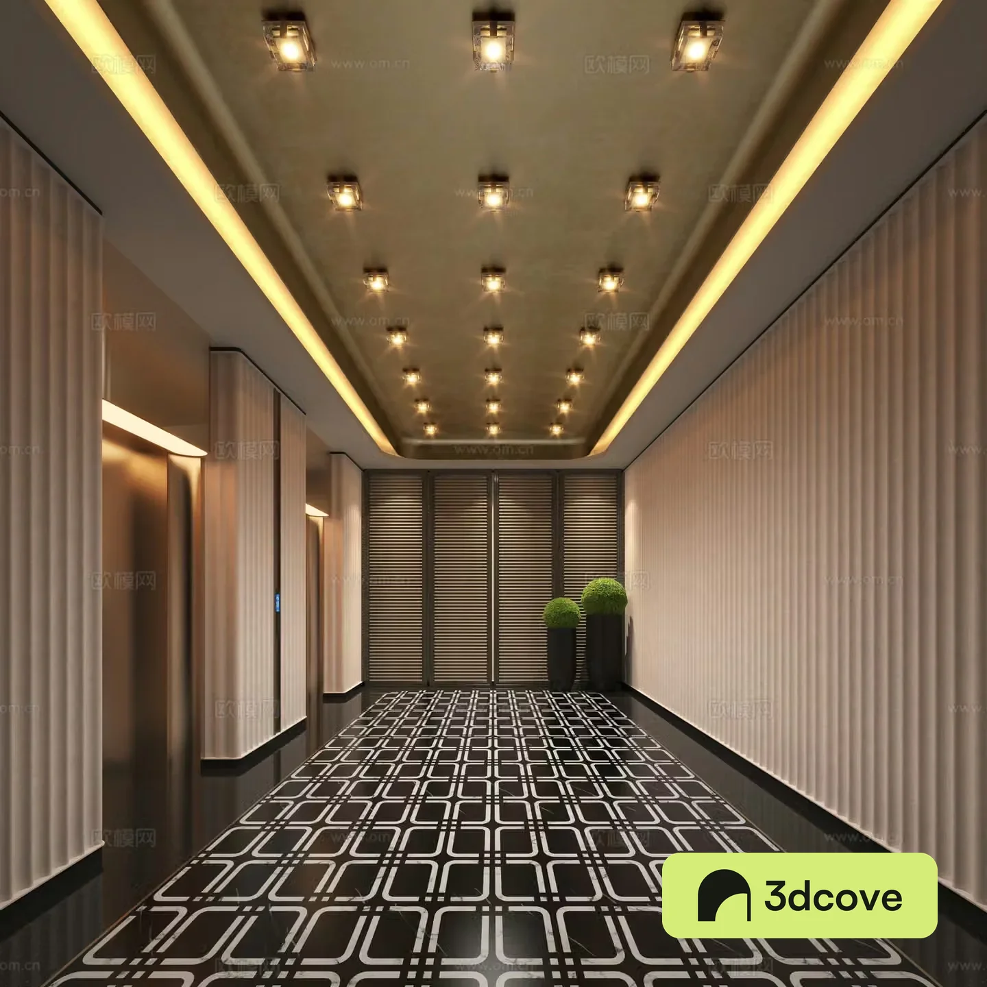 Modern hotel elevator hall Hotel elevator club elevator hall Club elevator