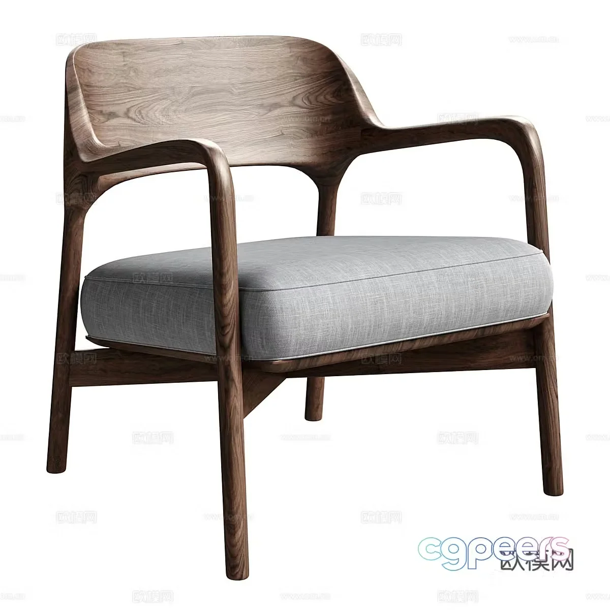 Nordic chair dining chair 3d model