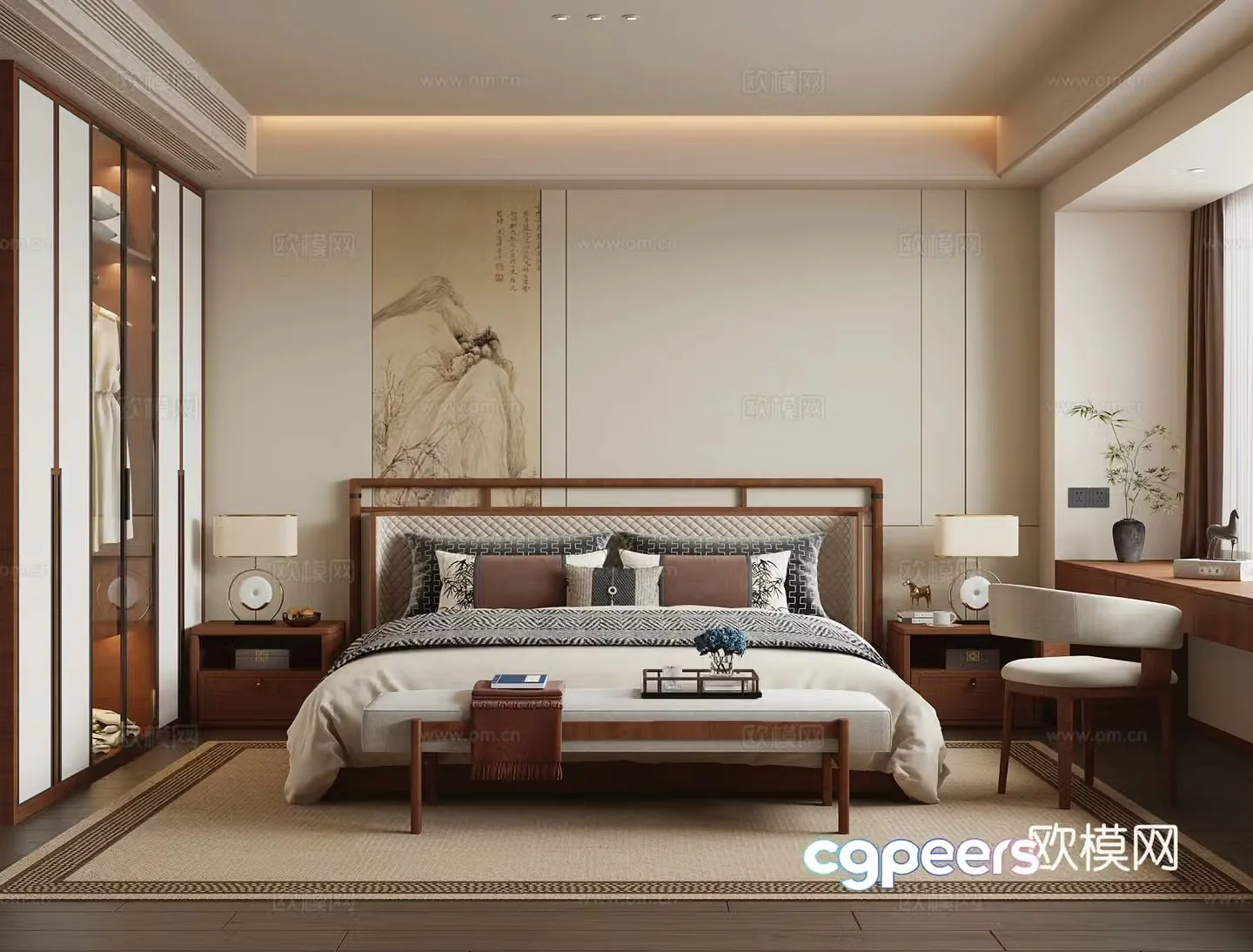 Song style home bedroom 3d model