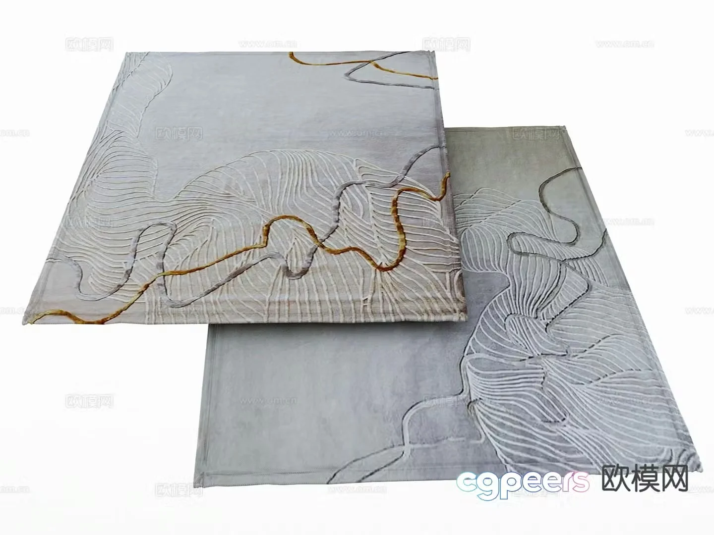 Modern carpet square rug 3d model