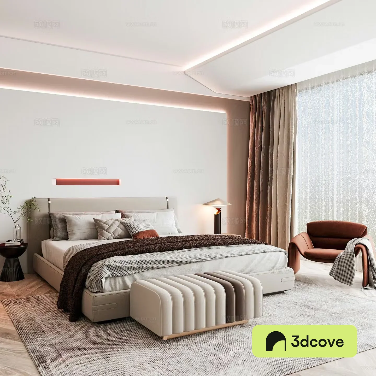 Modern home bedroom Modern bedroom Italian bedroom Simple bedroom Italian bed