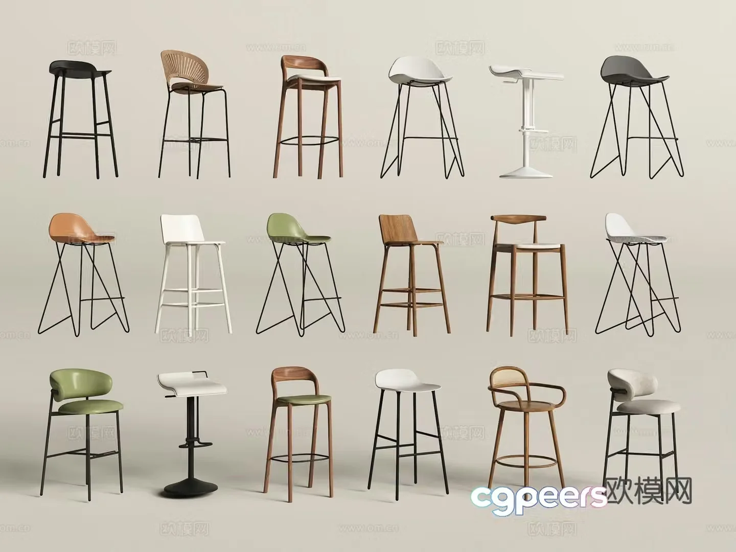 Modern bar chair Bar chair Single chair Chair 3d model