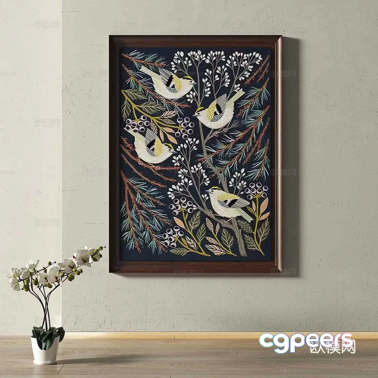 Retro hanging paintings decorative paintings 3d model