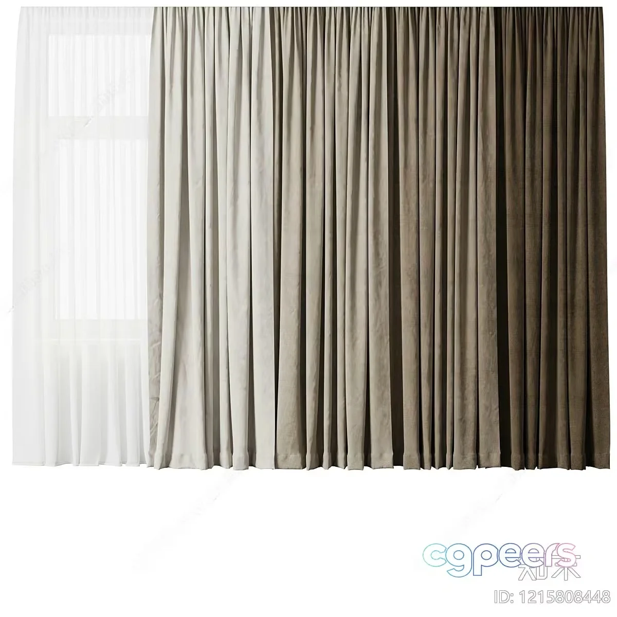 Beige Curtain 3D Model – 11617 – VRAY Render