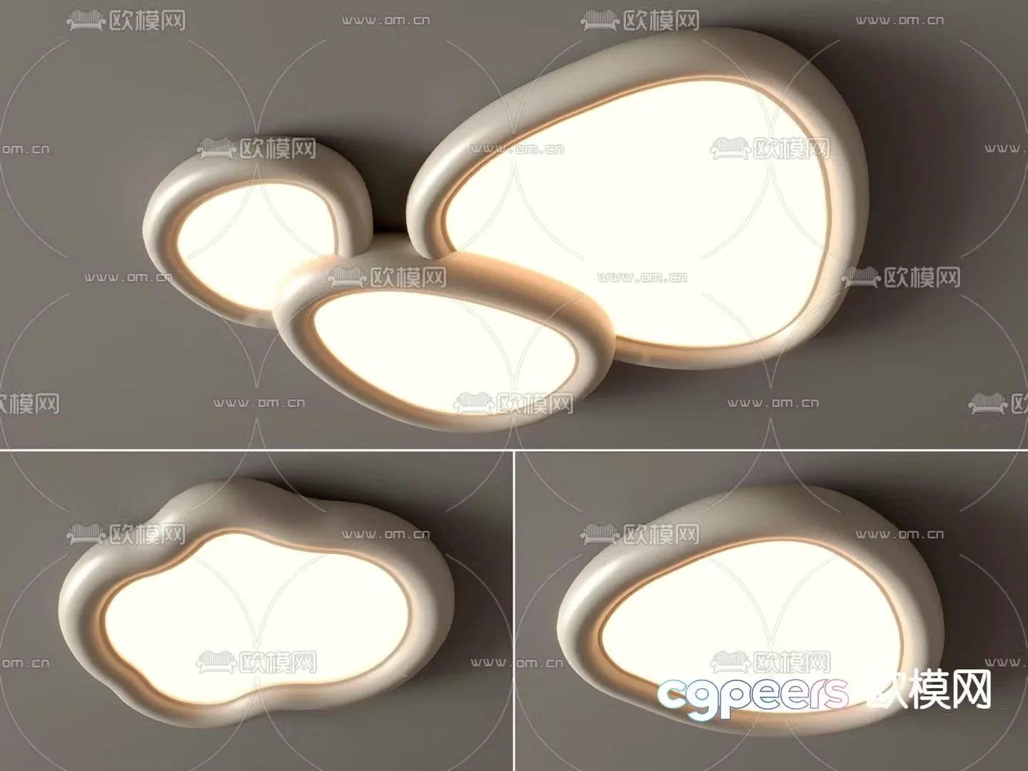 Cream ceiling lamp children’s lamp 3d model